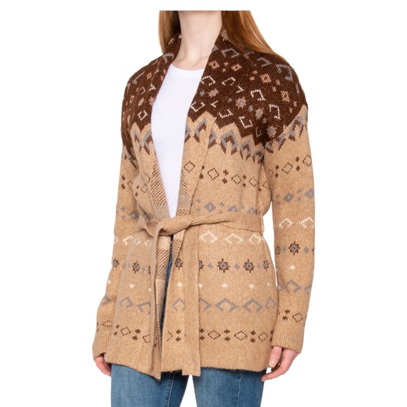 LUCKY BRAND Fair Isle Cardigan Sweater M NWT - Picture 1 of 7